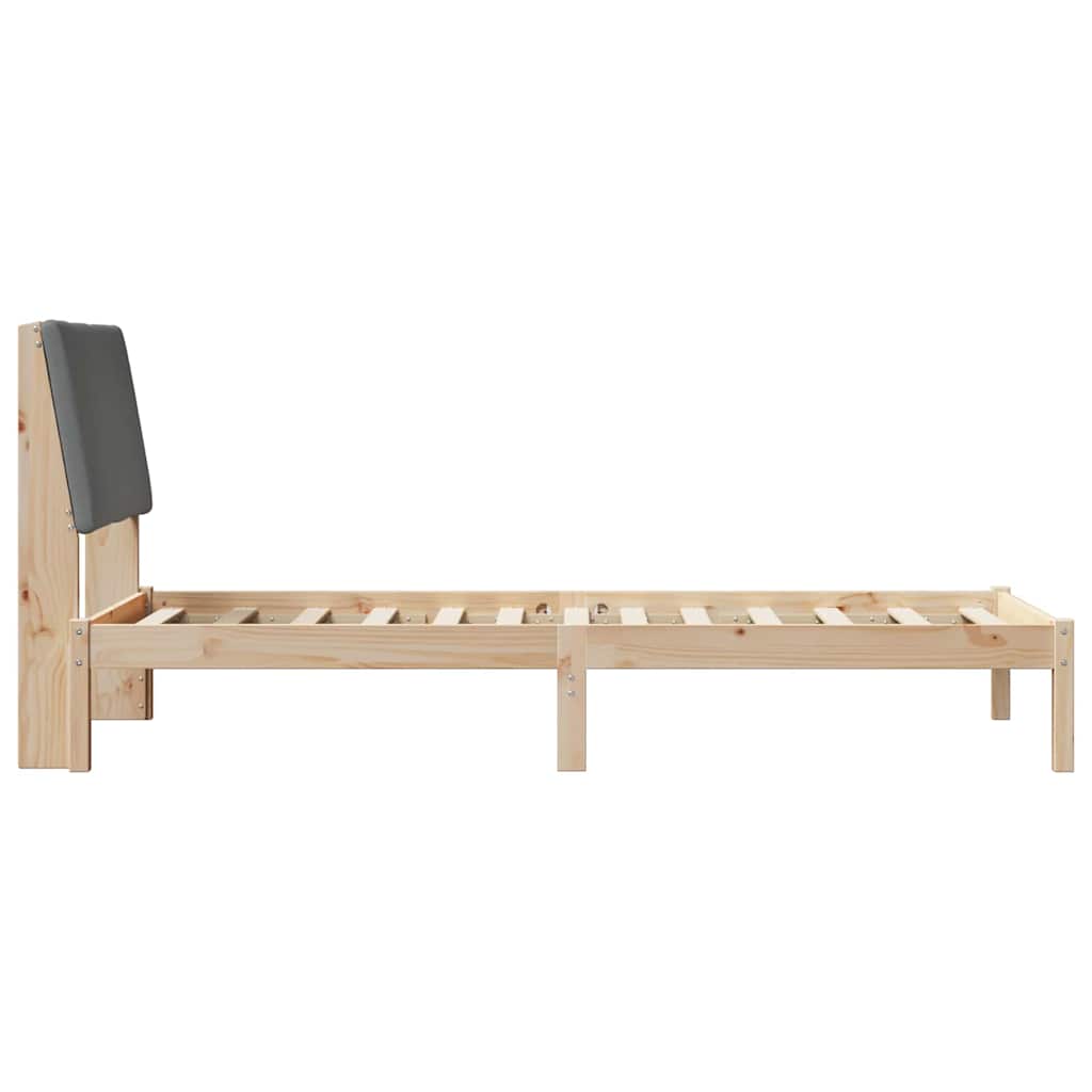 Bettgestell Braun und hellgrau 200 x 200 cm Massivholz Kiefer