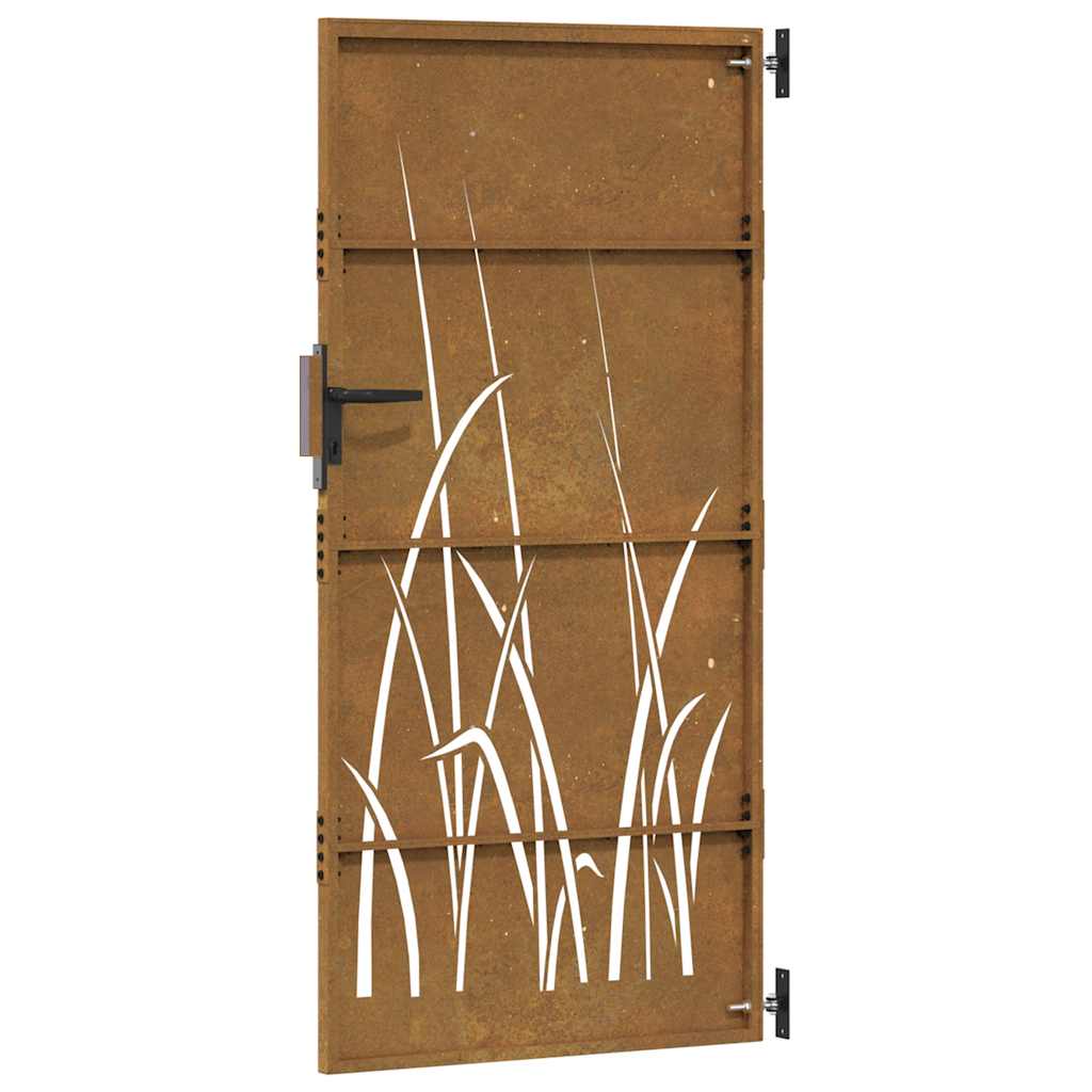 Gartentor 85x75 cm Cortenstahl Gras-Design