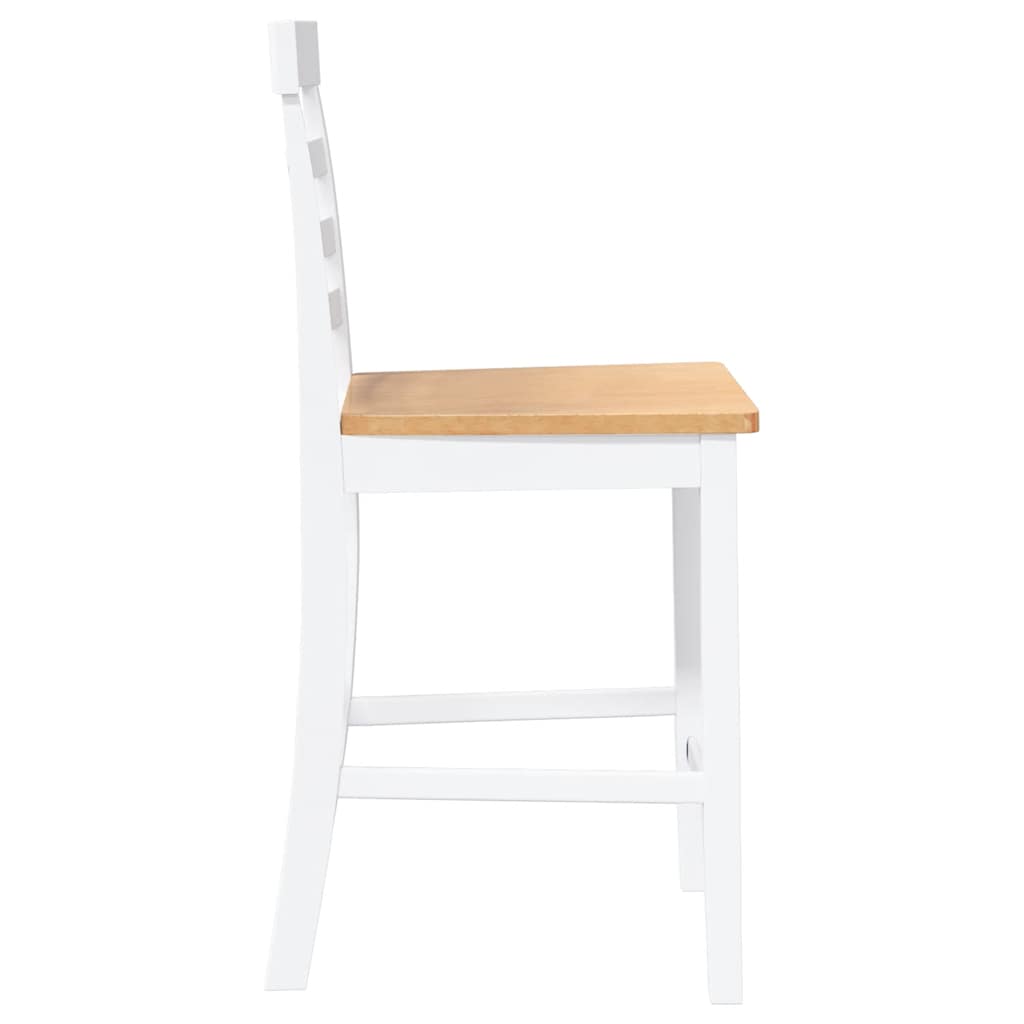 Barhocker 2 Stk. Weiß Stoff