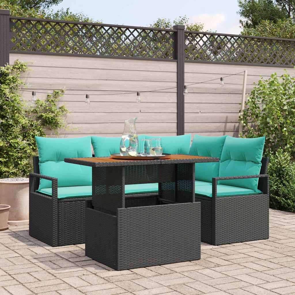 Garten Essgruppe mit Kissen 5 pcs Grau und Marineblau