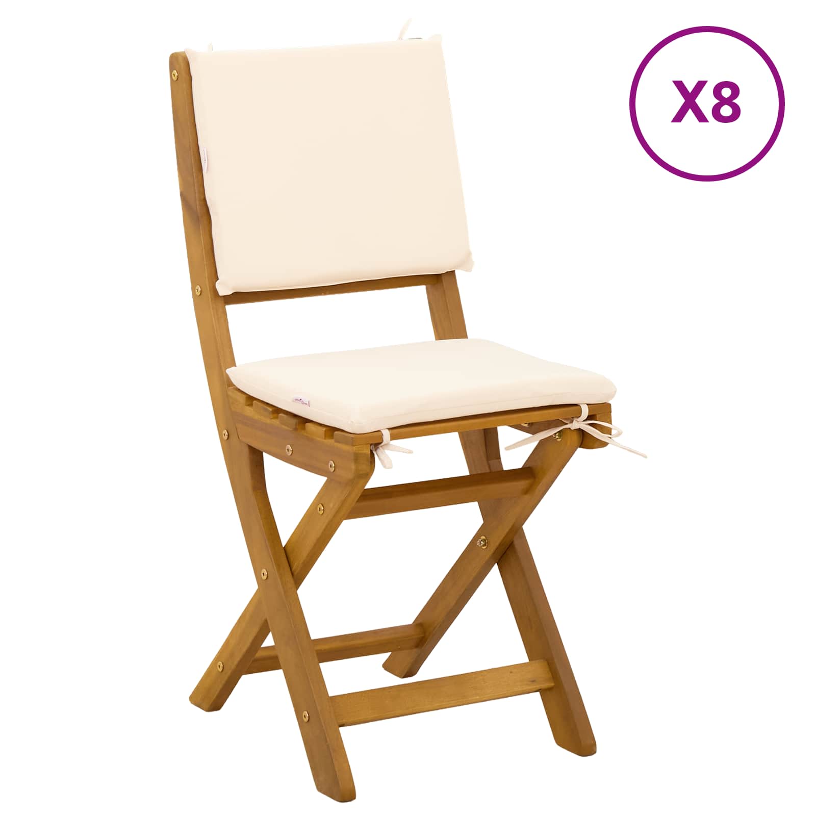 Außen Bistro-Stühle 6 pcs Natur Massivholz Akazie