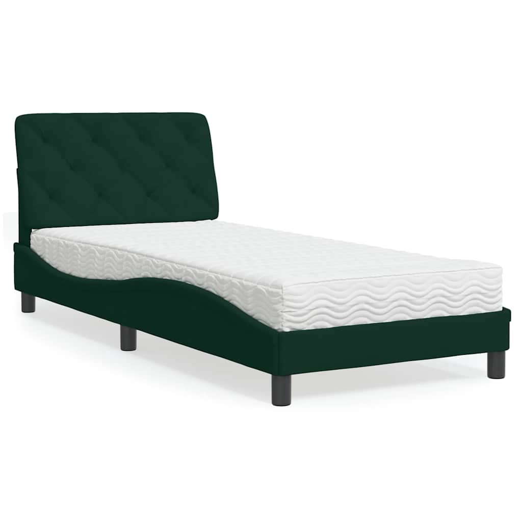 Bett mit Matratze Hellgrau 80x200 cm Samt