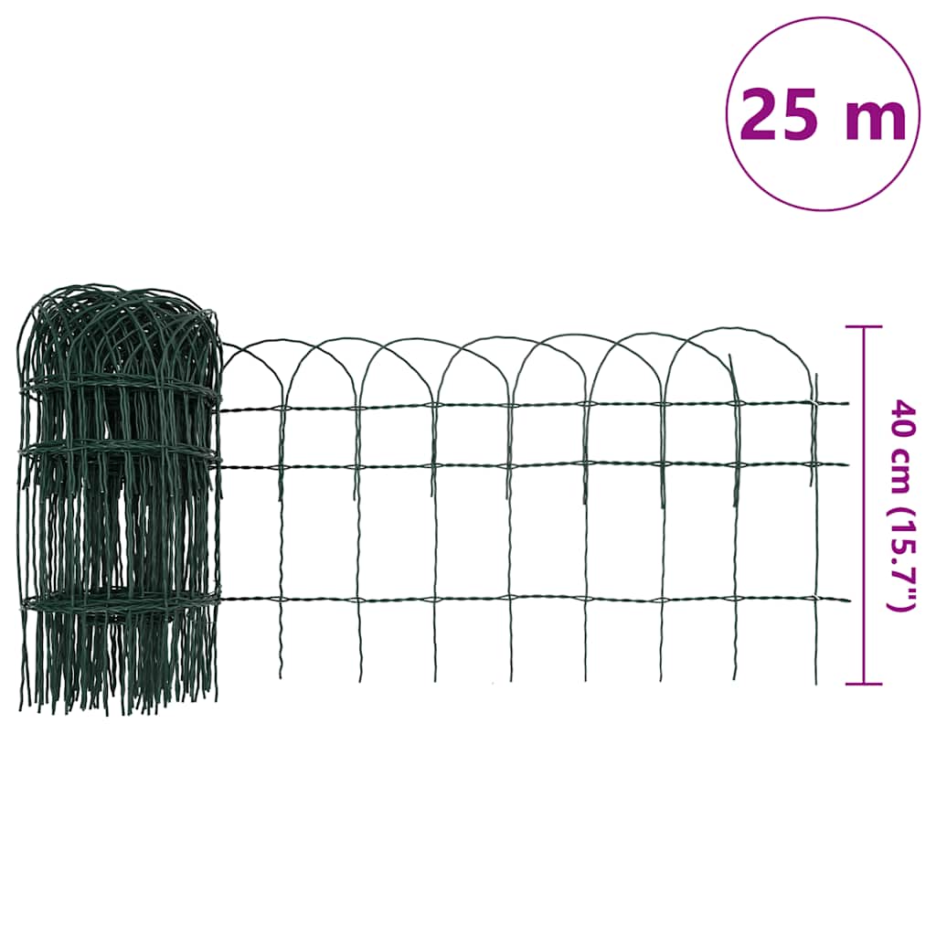 Beetzaun Pulverbeschichtetes Eisen 10x0,4 m