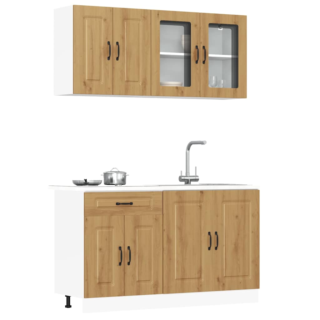 4-tlg. Küchenschrank-Set Kalmar Weiß Holzwerkstoff