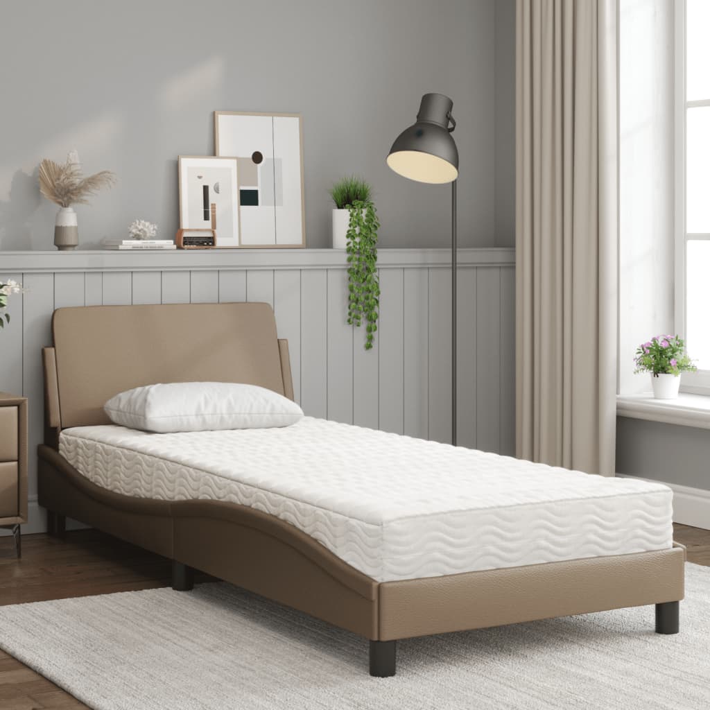 Bett mit Matratze "Dover" Schwarz 80x200 cm Kunstleder