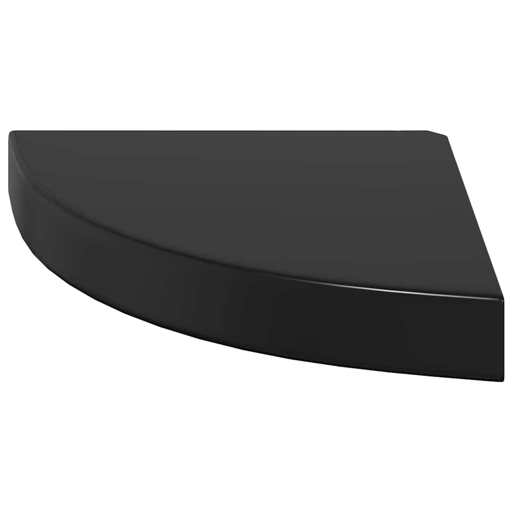 Schwebende Eckregale 2 Stk. Hochglanz-Weiß 25x25x3,8 cm MDF