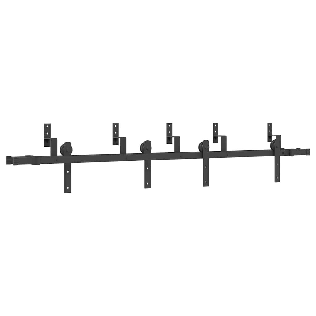 Schiebetürbeschlag-Set 183 cm Stahl Schwarz