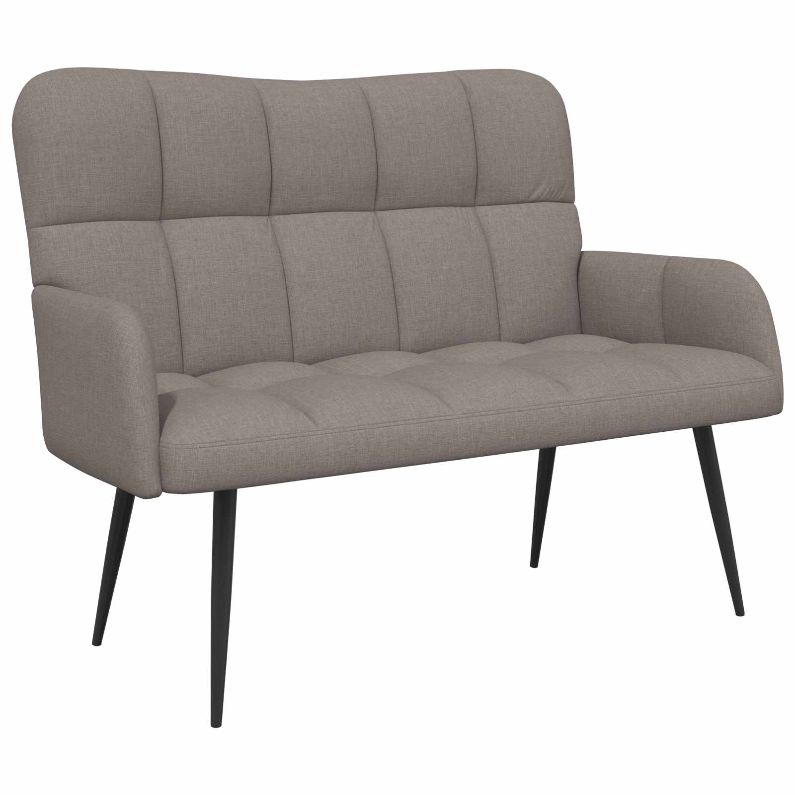 2-Sitzer Sofa Hellgrau 115 x 61 x 87 cm Stoff