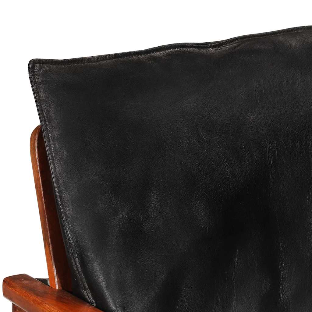 2-Sitzer-Sofa Echtleder Akazienholz Braun