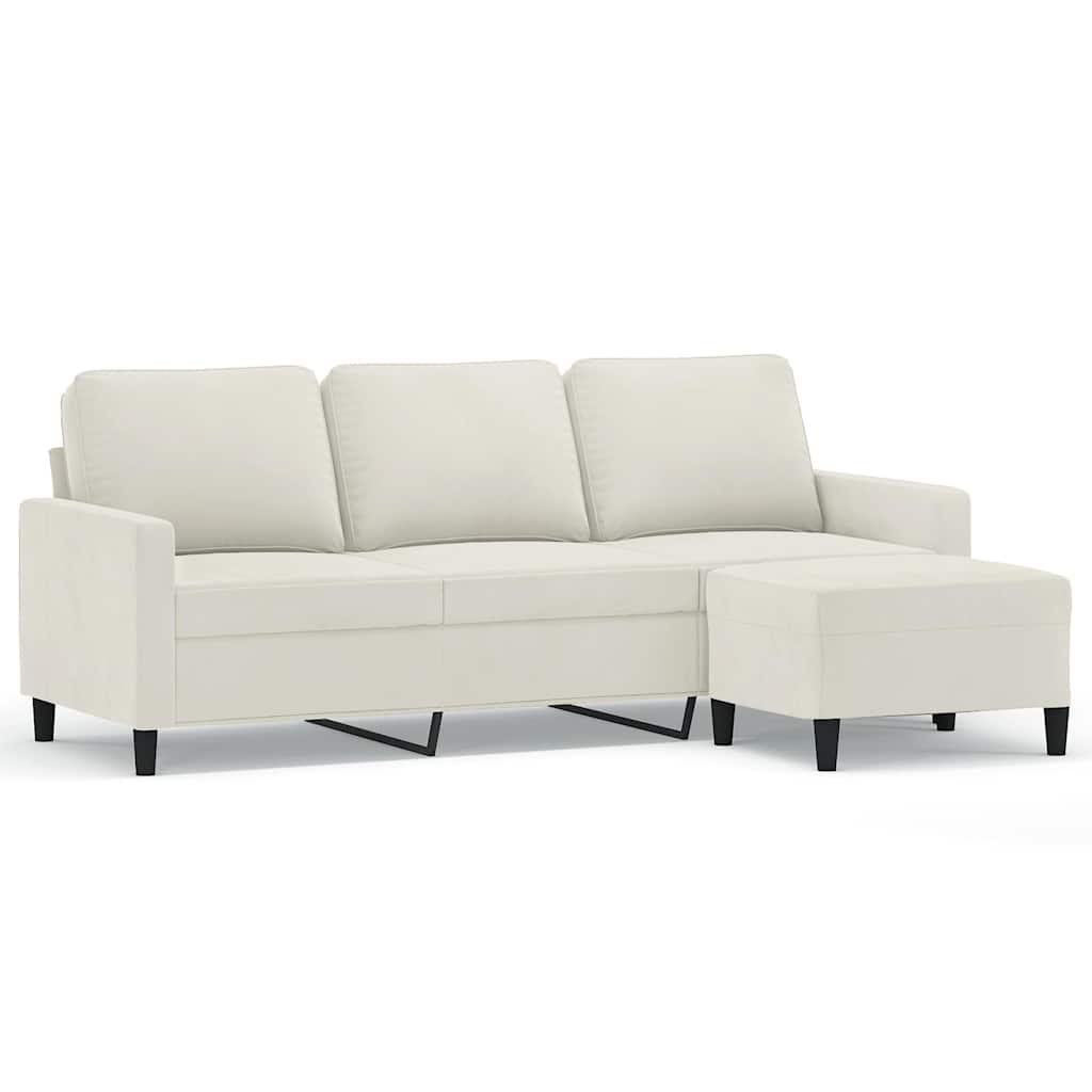 3-Sitzer-Sofa mit Hocker Rosa 180 cm Samt