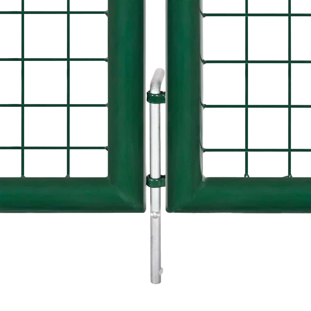 Maschen-Gartentor aus Stahl 400 x 75 cm Grün