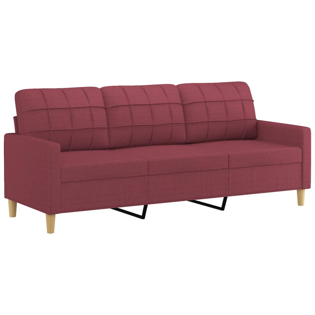 2-Sitzer-Sofa mit Zierkissen Braun 120 cm Stoff