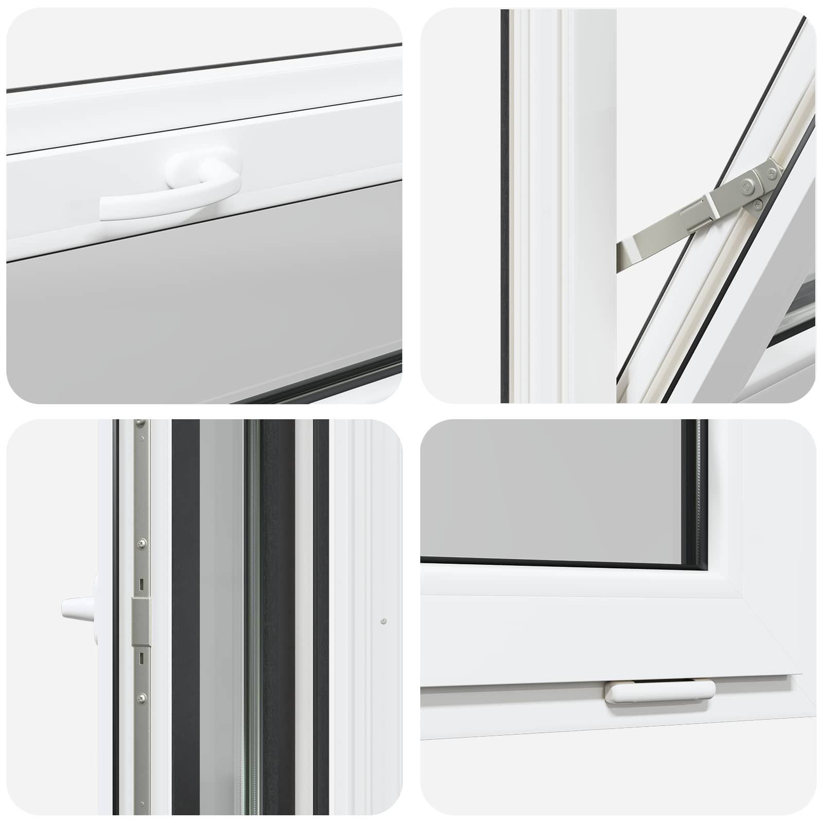Kellerfenster RISOR 60 x 40 cm PVC und Glas Weiß