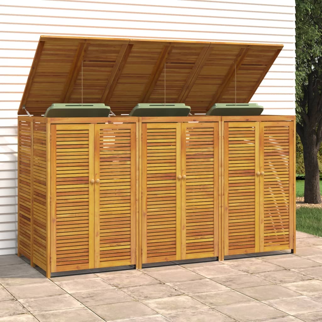 Mülltonnenbox für 2 Tonnen 140x89x117 cm Massivholz Akazie