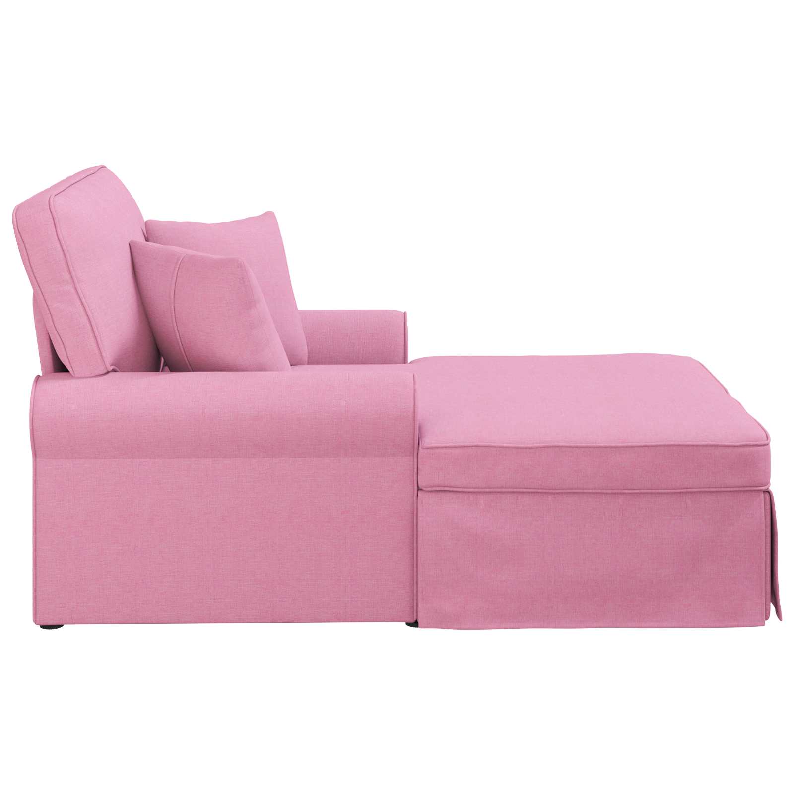 Chaise Lounge mit Rock mit Kissen 3 pcs Hellgrau Stoff