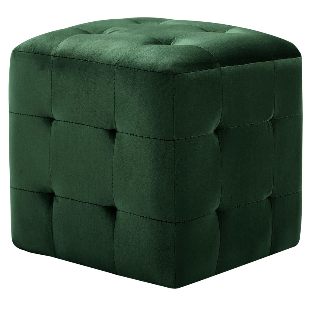 Pouf 2 Stk. Blau 30x30x30 cm Samtstoff