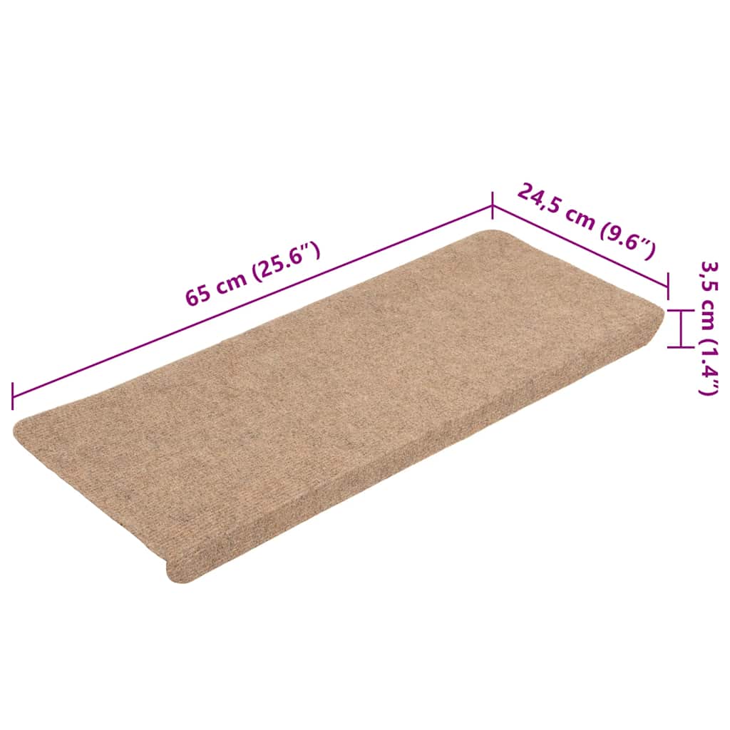Stufenmatten Selbstklebend 15 Stk. 56x17x3 cm Beige
