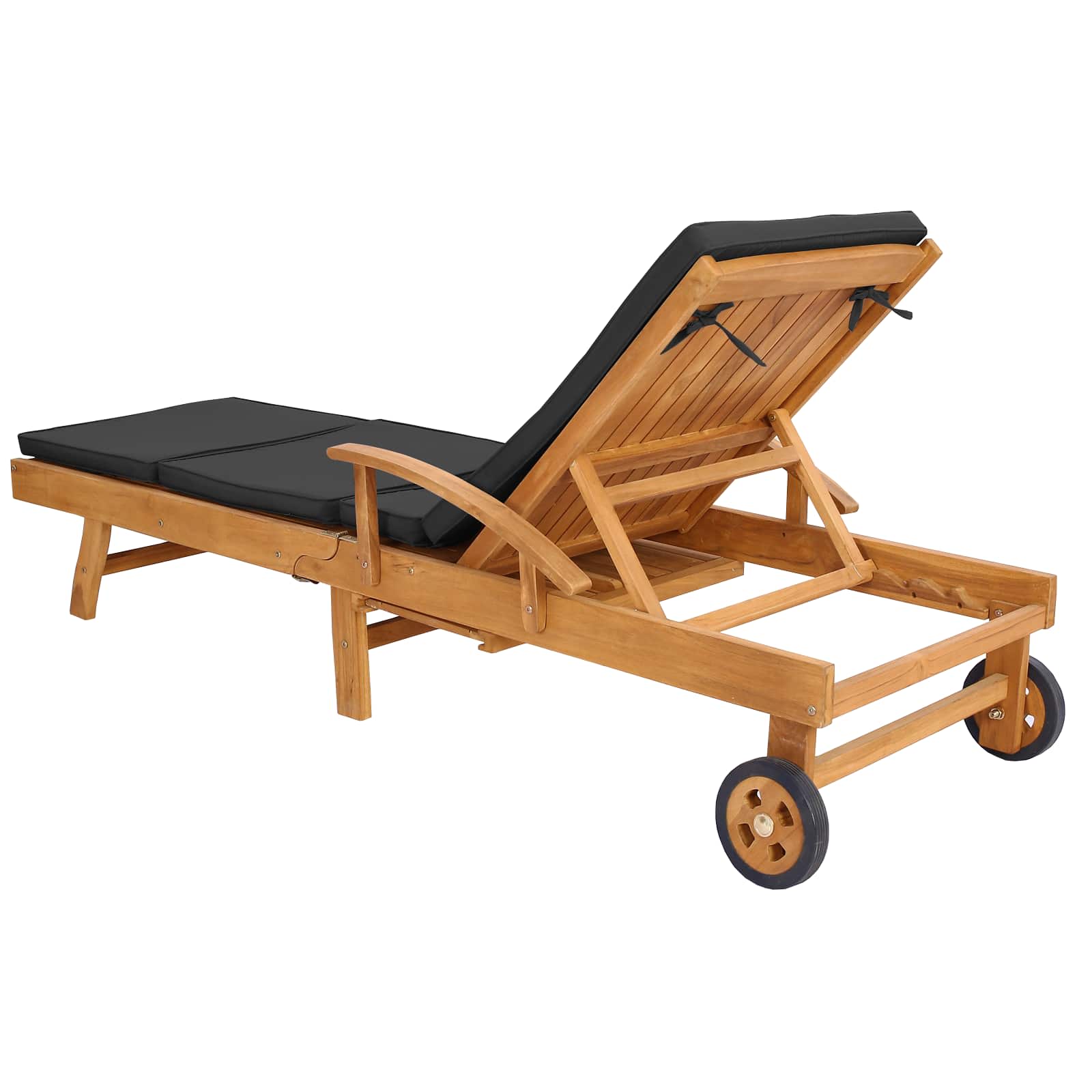 Sonnenliege 1-Person Braun Massivholz Teak
