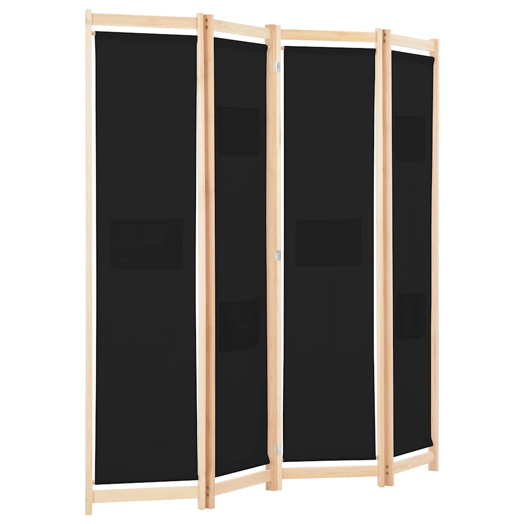 5-teiliger Raumteiler Creme 200 x 170 x 4 cm Stoff
