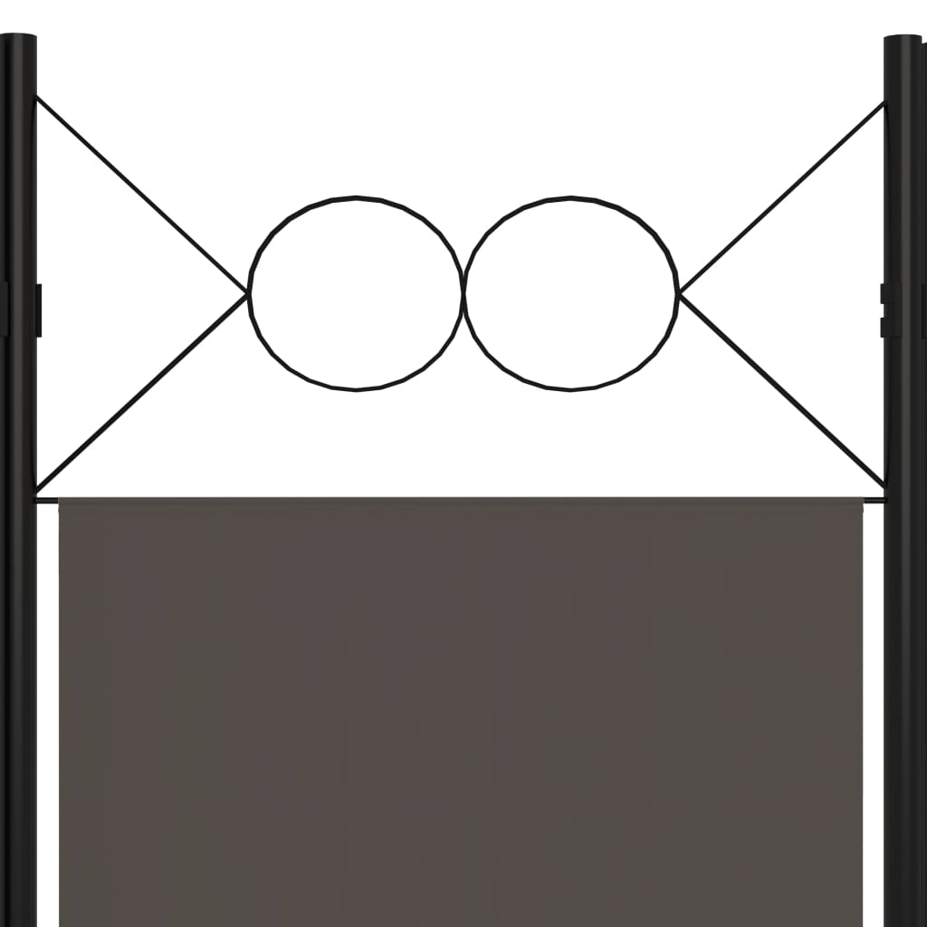 5-tlg. Raumteiler Anthrazit 200 x 180 cm