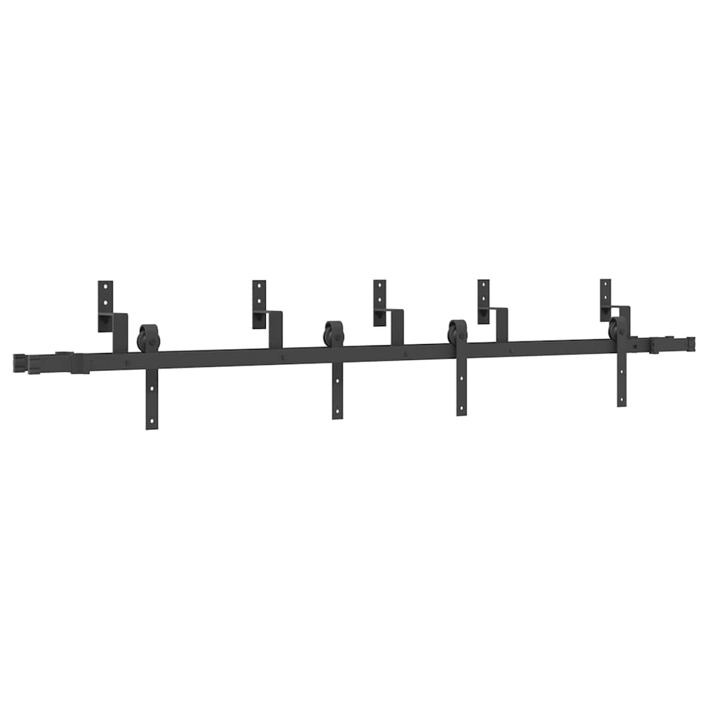Schiebetürbeschlag-Set 152,5 cm Stahl Schwarz