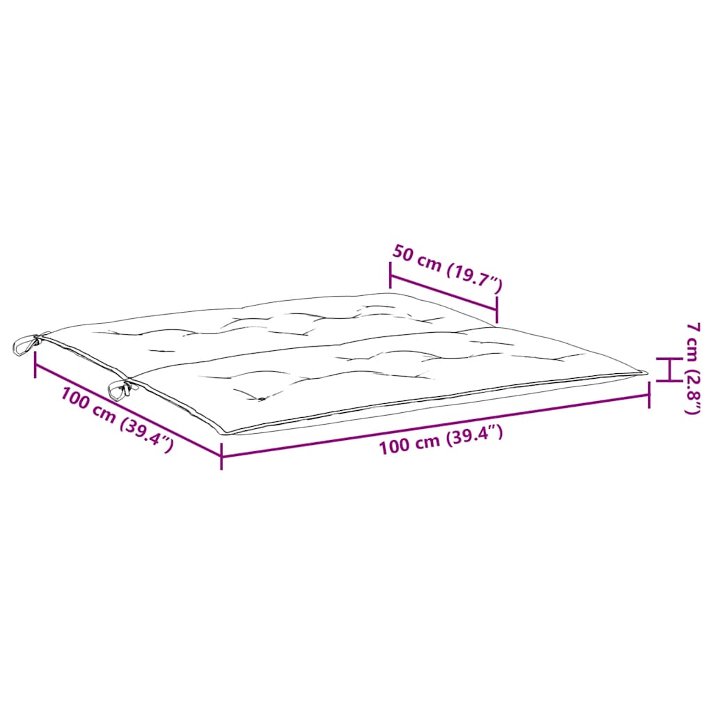Gartenbank-Auflage Anthrazit 100x(50+50)x7 cm Oxford-Gewebe