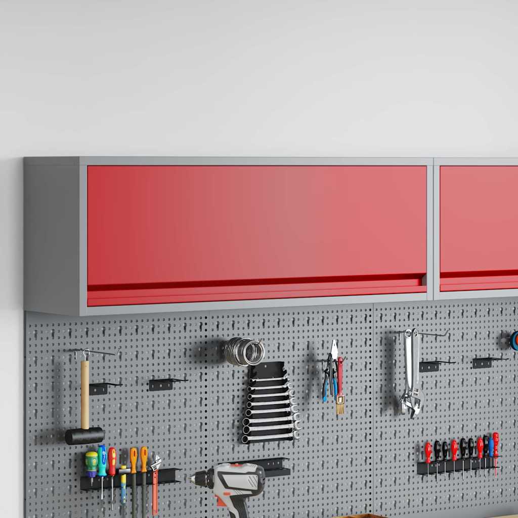 Werkzeugschrank mit Speicher Schwarz und Grau 50 x 25 x 35 cm