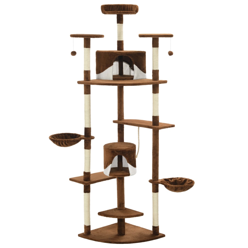 Katzen-Kratzbaum Sisal 203 cm Beige und Weiß
