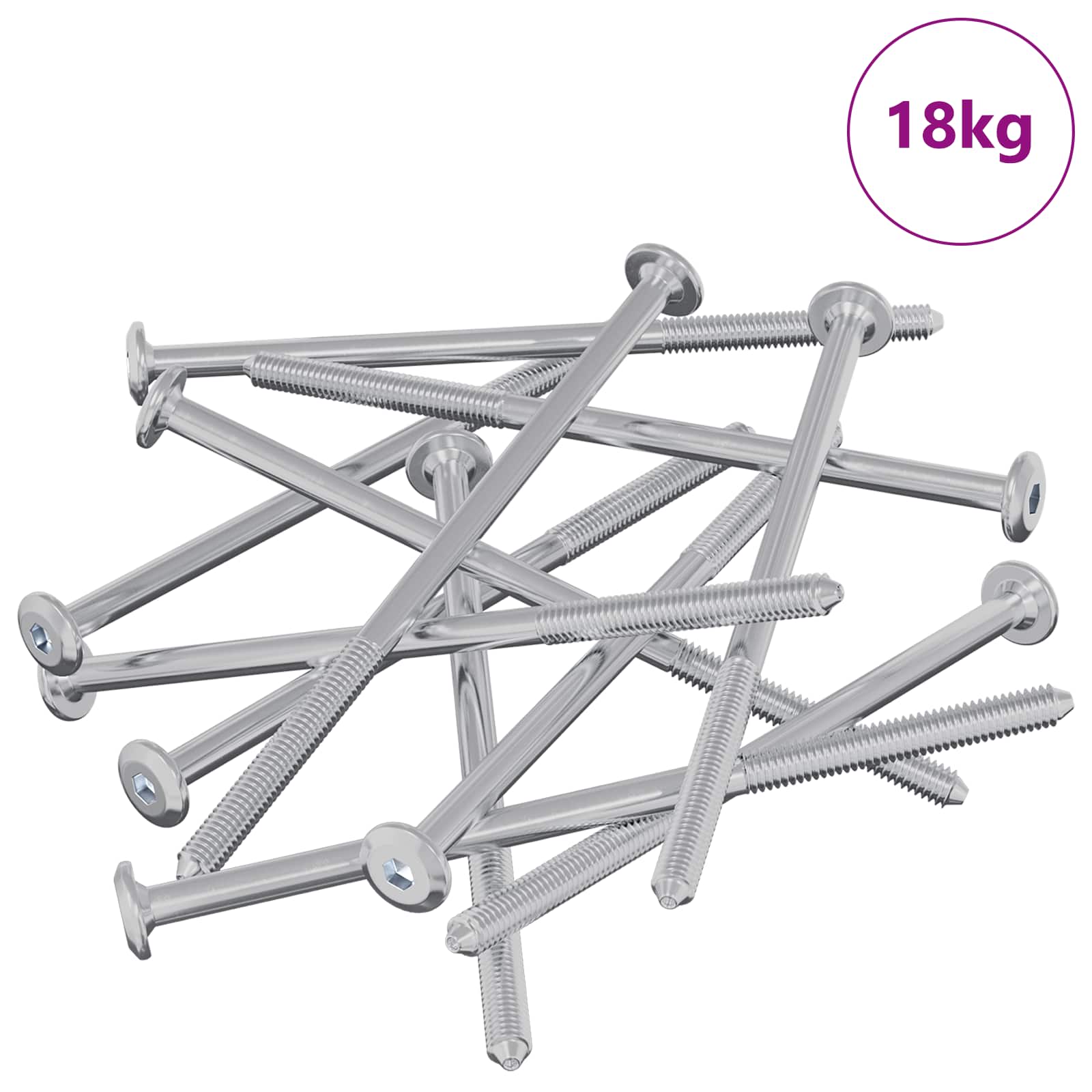 Möbel-Schrauben 2 pcs Silber M6 x 60 mm Stahl
