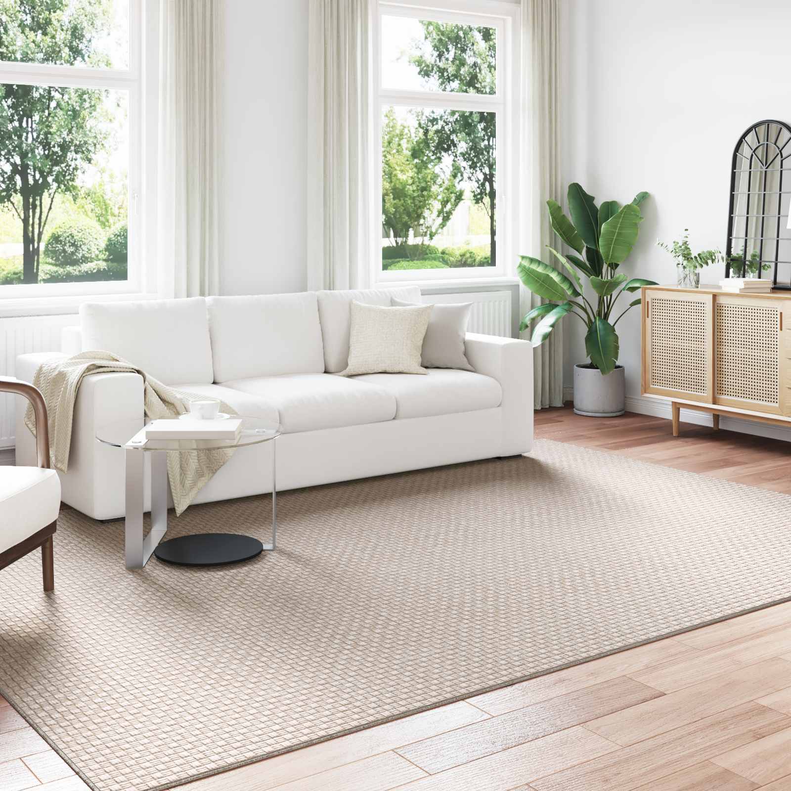 Bereichsteppiche Rechtwinklig FARO Creme 150 x 80 cm Polyester