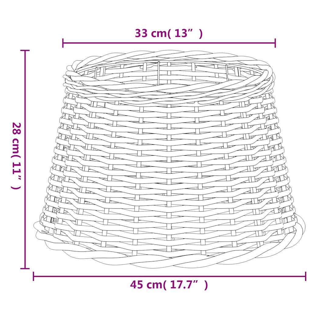 Lampenschirm Weiß Ø15x12 cm Korbweide