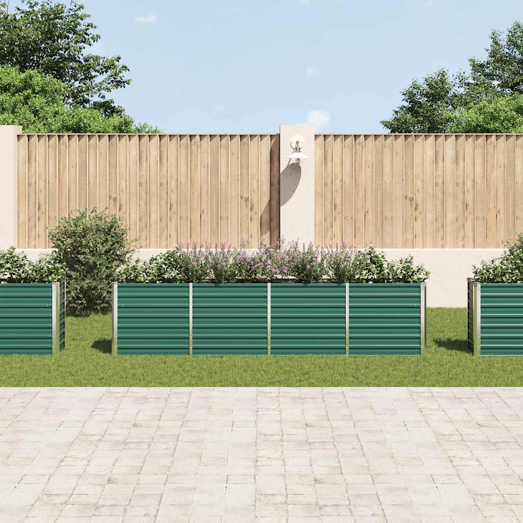 Garten-Hochbeet Verzinkter Stahl 240x80x77 cm Grün