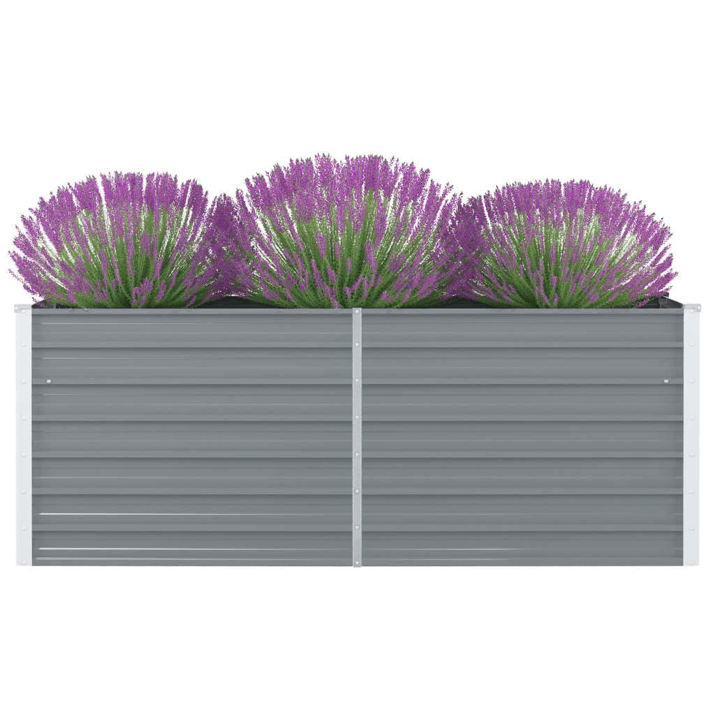 Hochbeet 160 x 80 x 77 cm Verzinkter Stahl Grau