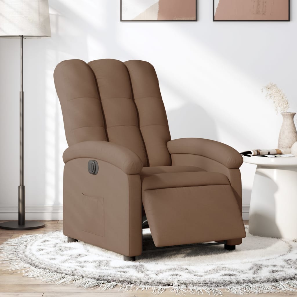 Relaxsessel Elektrisch Hellgrau Stoff