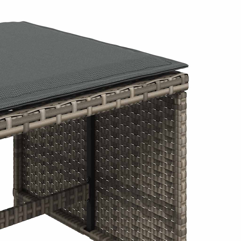 Gartenhocker mit Kissen 4 Stk. Schwarz 41x41x36 cm Poly Rattan