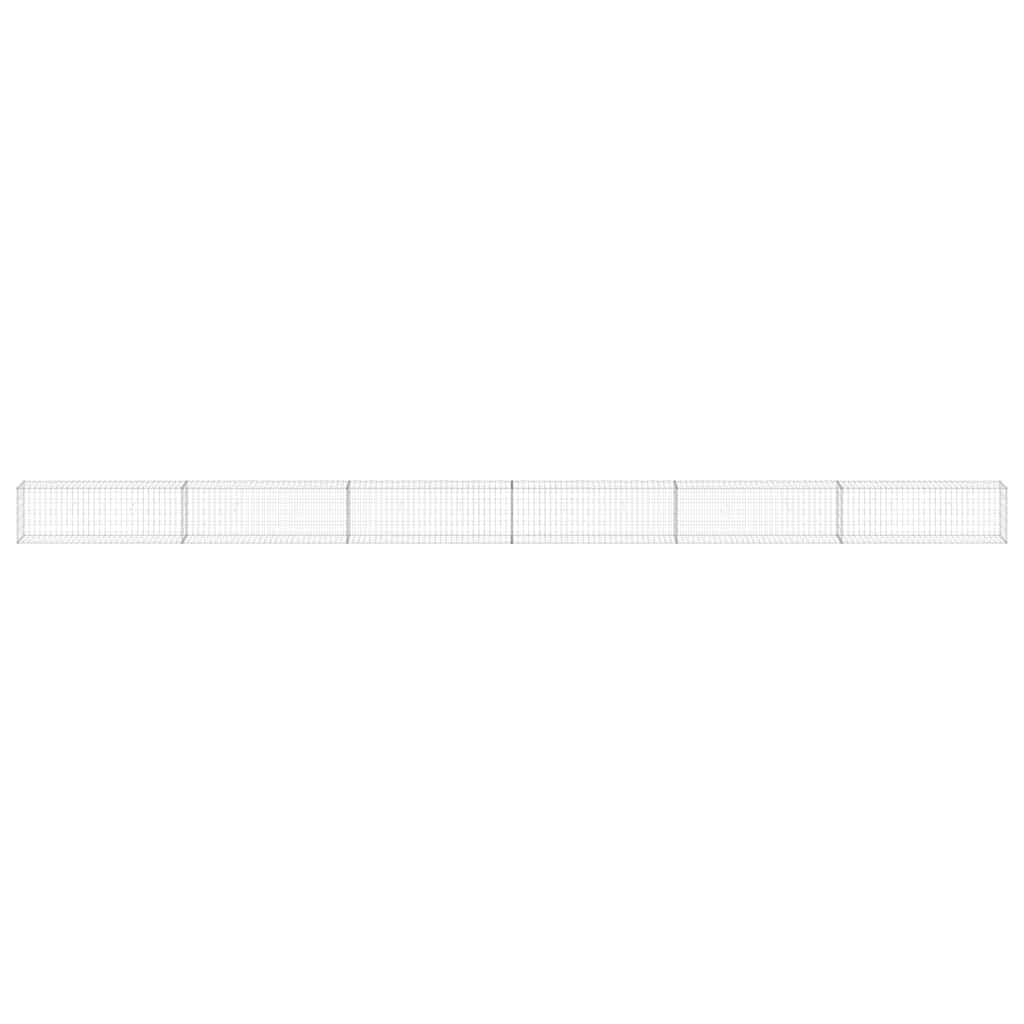 Gabionenwand mit Abdeckung Verzinkter Stahl 60x30x100 cm