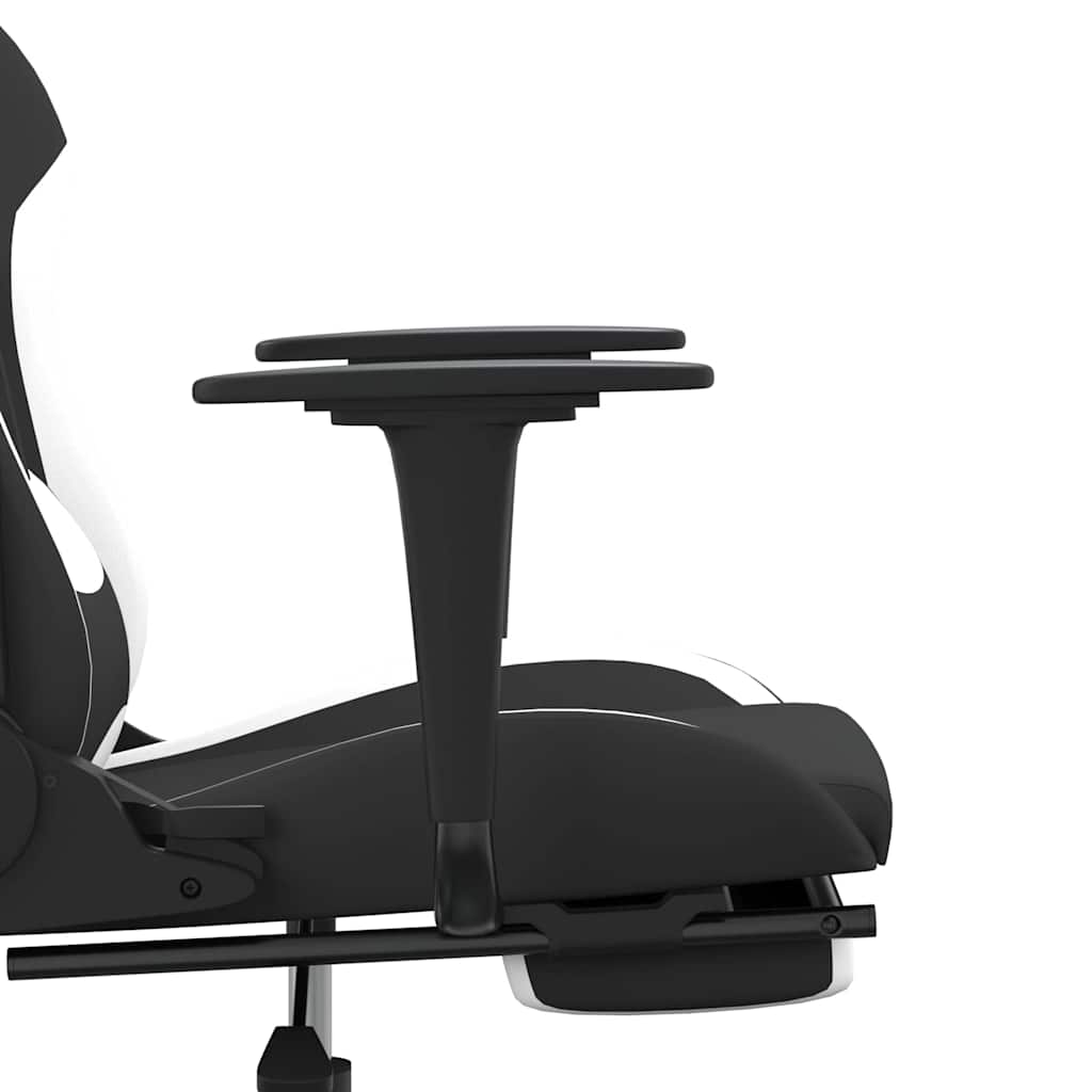 Gaming-Stuhl mit Massagefunktion Schwarz und Creme Stoff