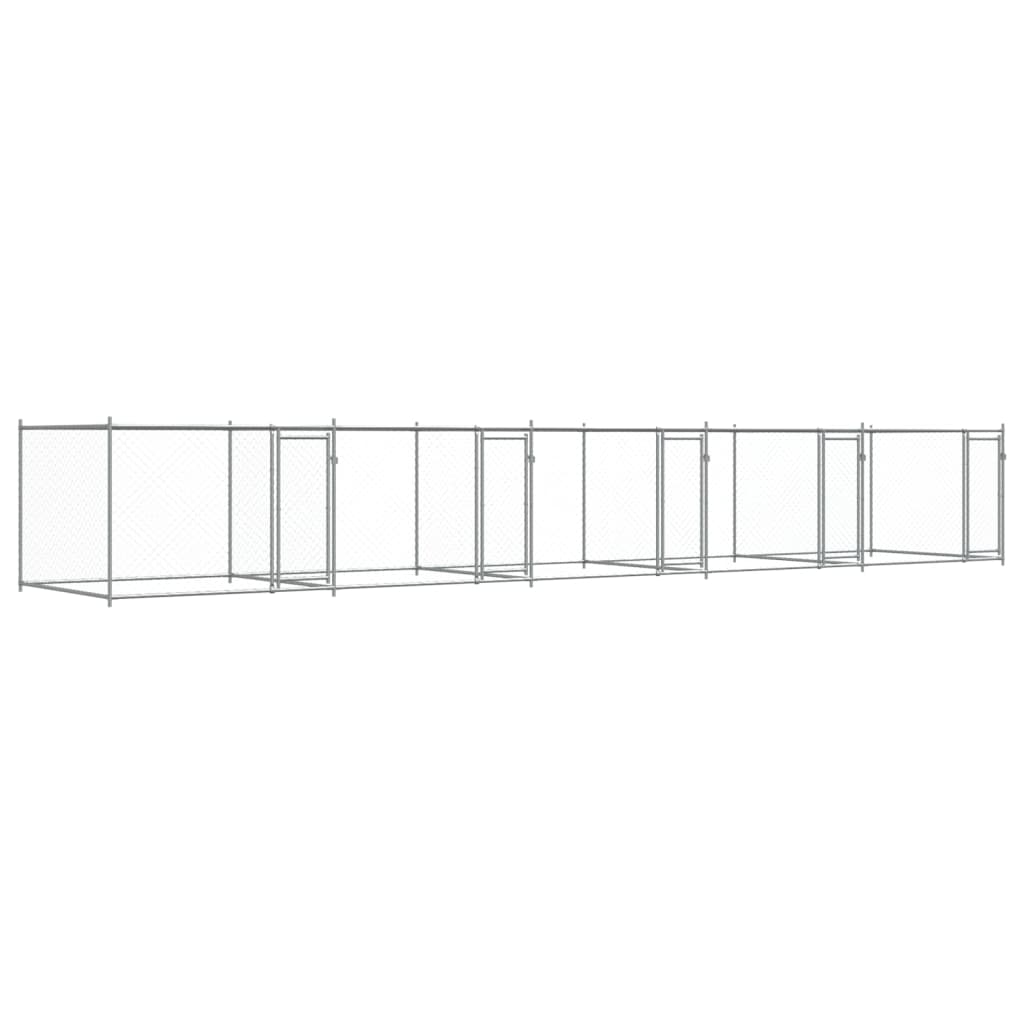 Hundezwinger mit Tür Grau 2x2x1,5 m Verzinkter Stahl
