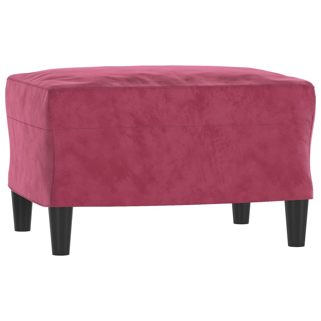 3-Sitzer-Sofa mit Hocker Rosa 180 cm Samt