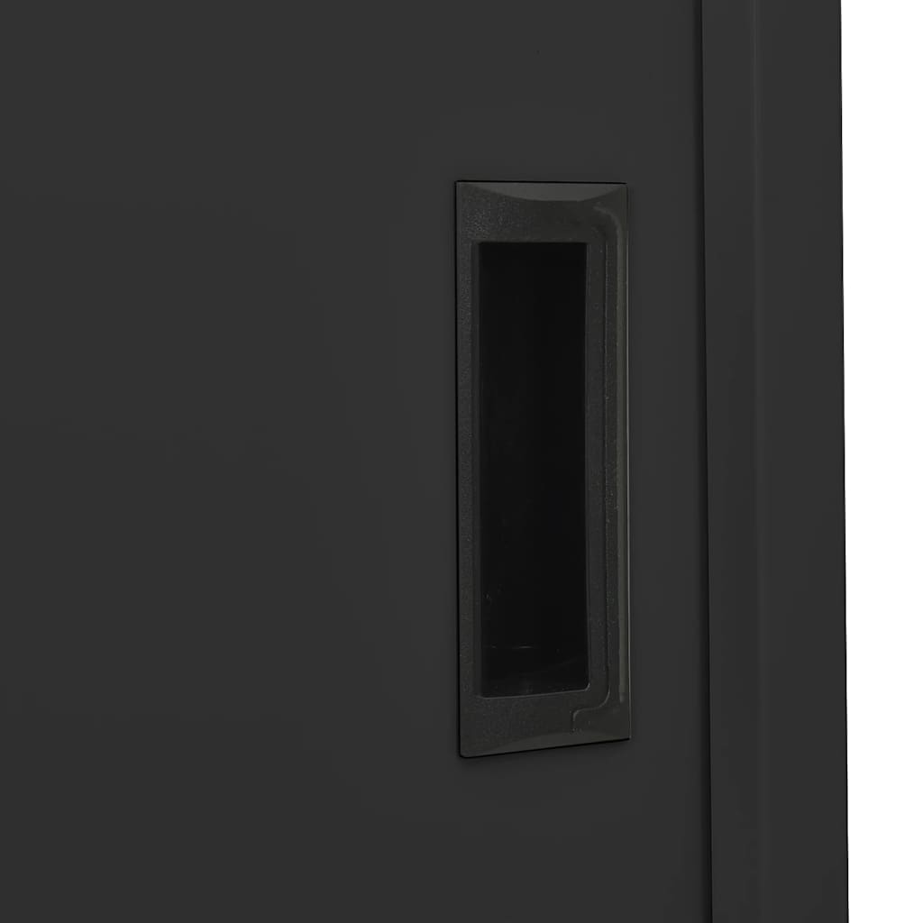 Büroschrank mit Schiebetüren Weiß 90x40x180 cm Stahl
