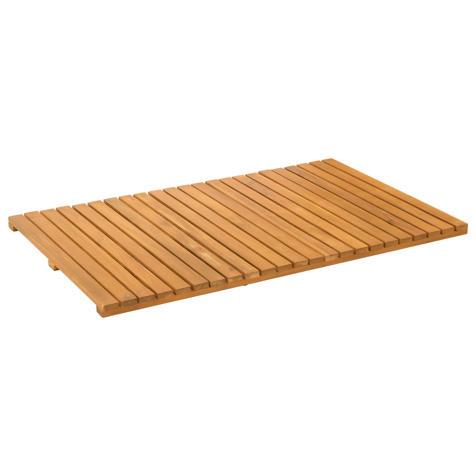 Badematte Uni Braun 60 x 40 cm Massives Akazienholz