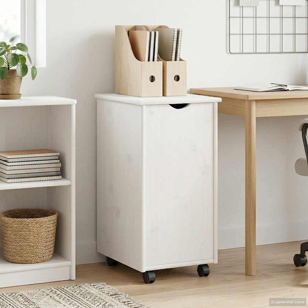Rollschrank Honigbraun 34 x 39 x 65,5 cm Massivholz Kiefer