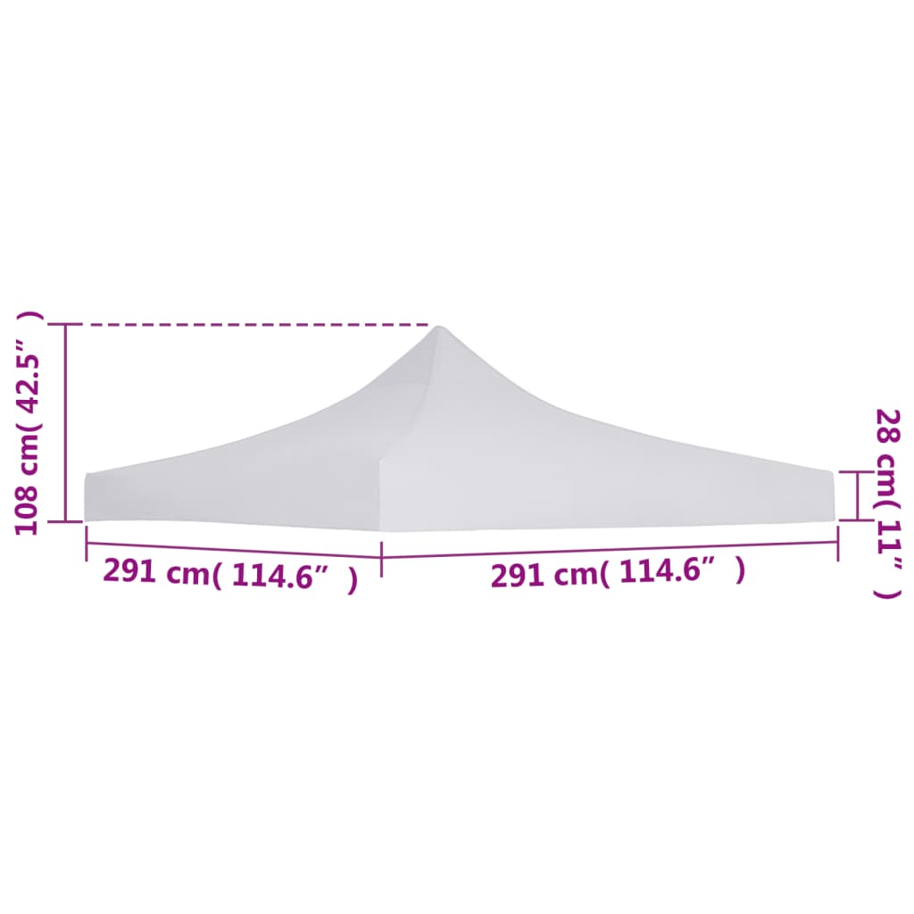 Partyzelt-Dach 3x3 m Beige 270 g/m²
