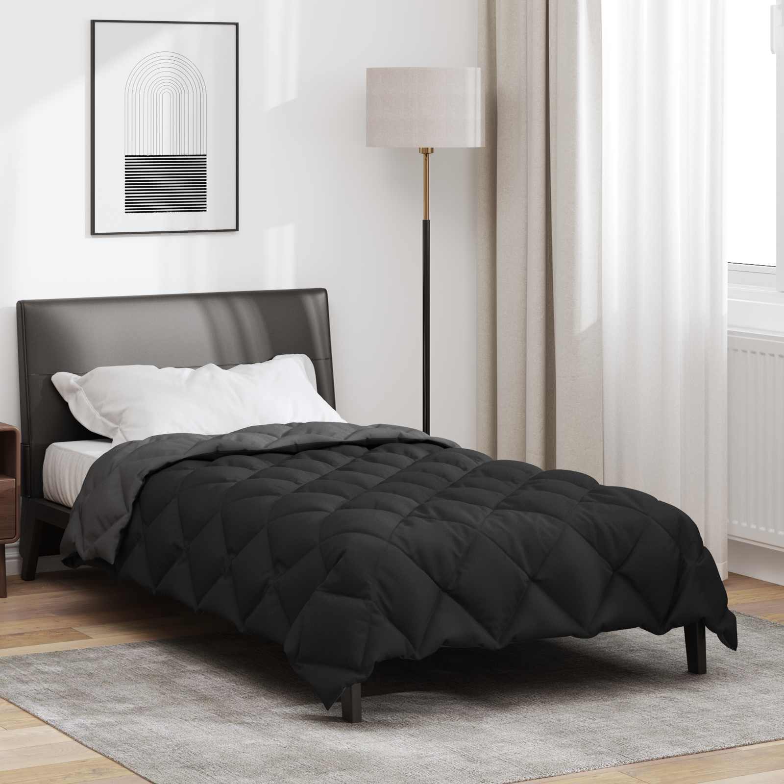 Winterbettdecke Anthrazit 135 x 200 cm Mikrofaser