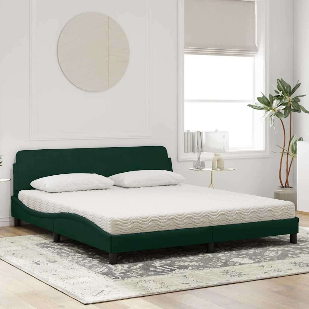 Bett mit Matratze "Dover" Hellgrau 80x200 cm Samt