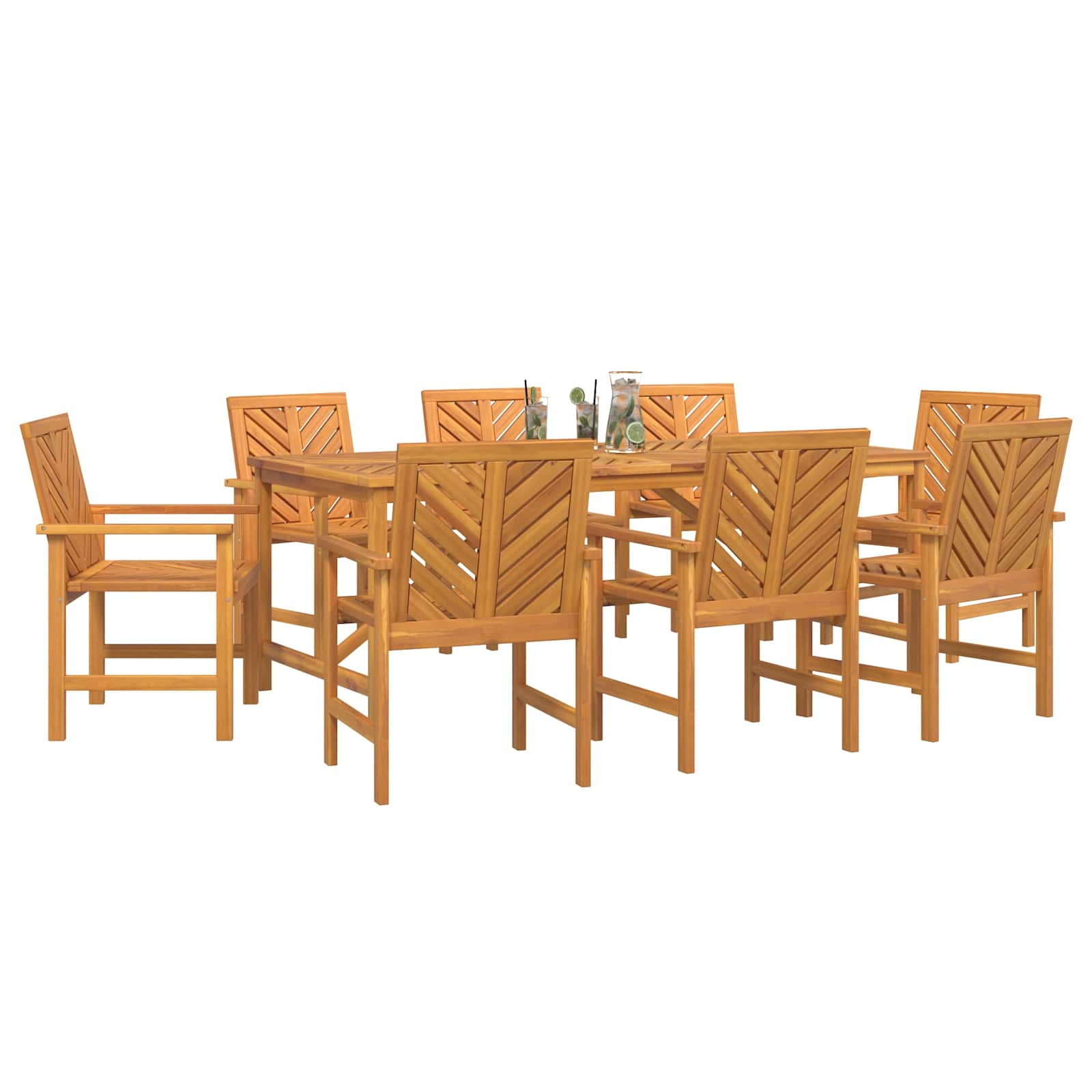 Garten Essgruppe 3 Stk. Braun Massivholz Akazie