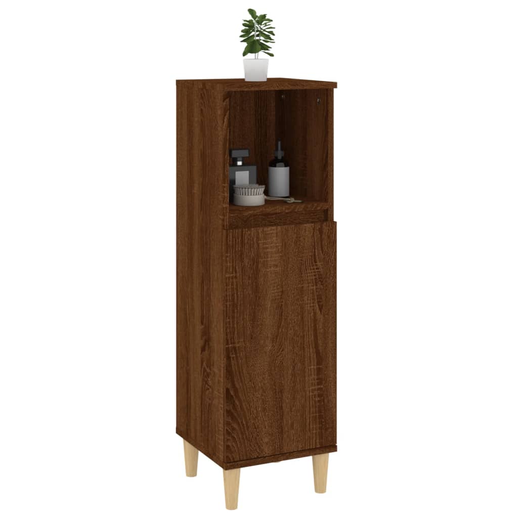 Badschrank Weiß 30x30x100 cm Holzwerkstoff