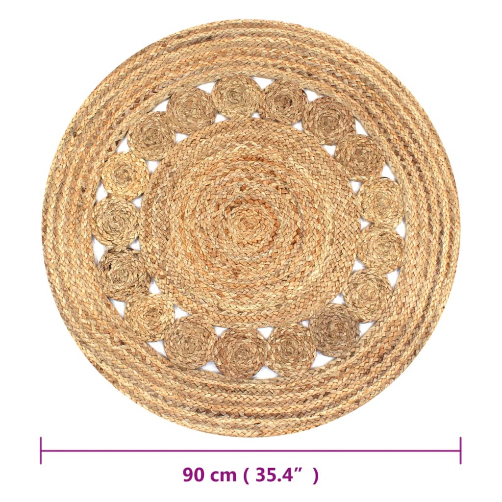 Bereichsteppiche Natur Ø 120 cm Jute