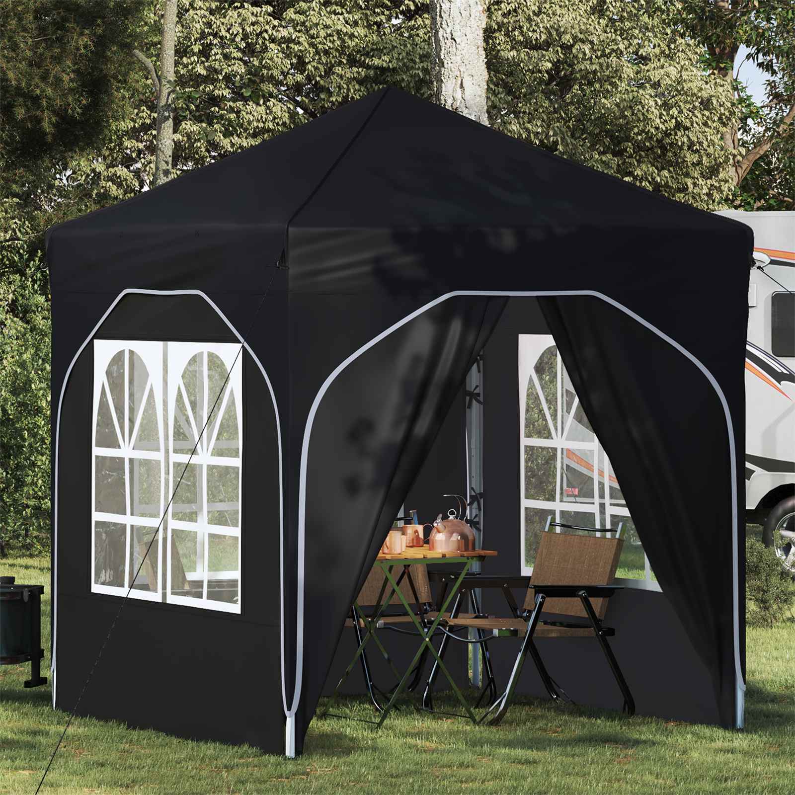 Pop-up Partyzelt 194 x 194 x 245 cm Creme