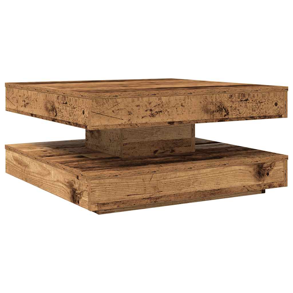 Couchtisch 360-Grad Drehbar Weiß 90x90x34,5 cm